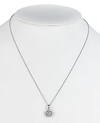 2-Pc. Set Diamond Cluster Pendant Necklace & Matching Stud Earrings in Sterling Silver