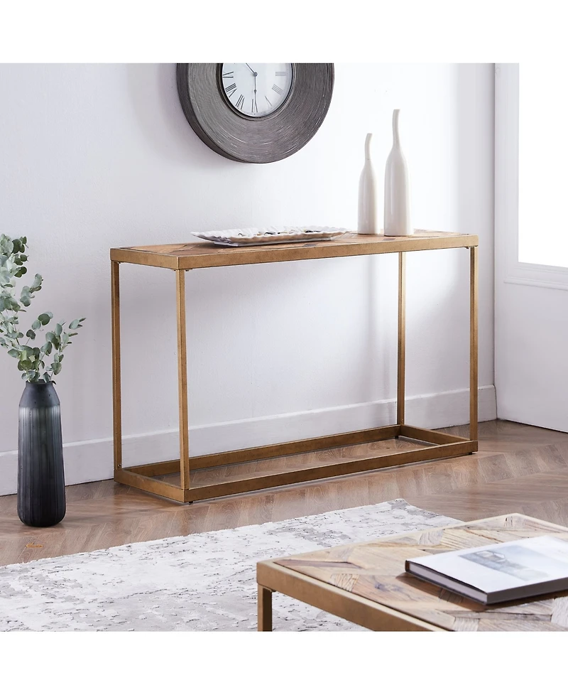Southern Enterprises Courtland Wood Patchwork Console Table