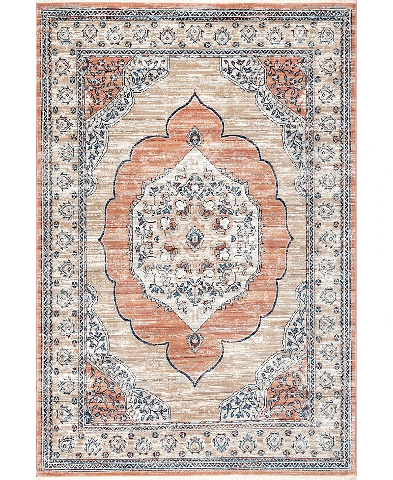 nuLoom Selina Noreen Oriental Beige 5'3" x 7'3" Area Rug