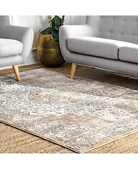 nuLoom Cyme Thea Medallion Beige 5' x 8' Area Rug