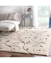 nuLoom Pattern Shag Vine Swirls Maisha 5'3" x 7'6" Area Rug