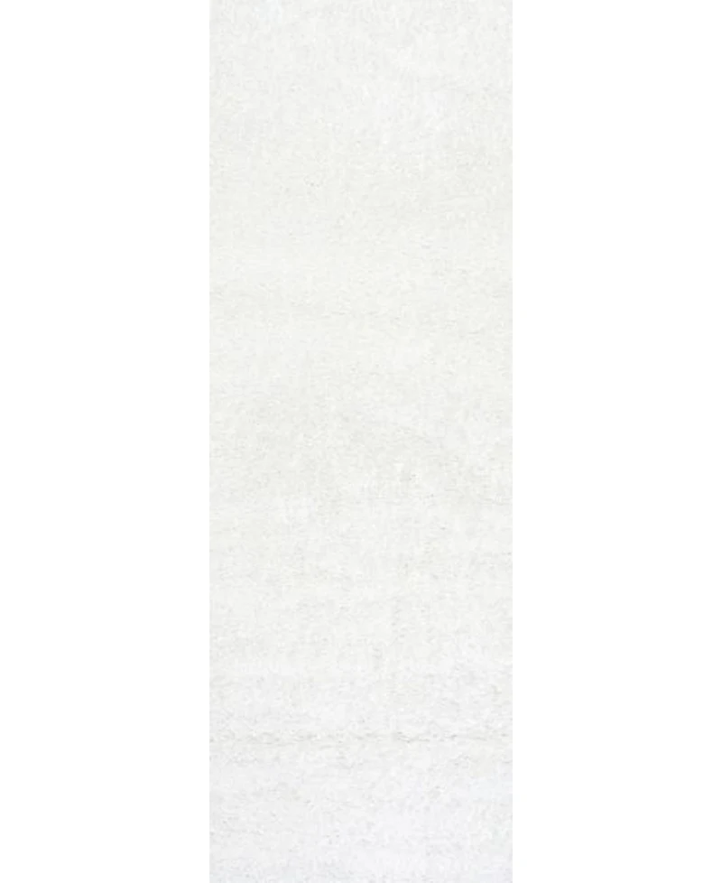 nuLoom Easy Shag Marleen Plush White 5'3" x 7'6" Area Rug