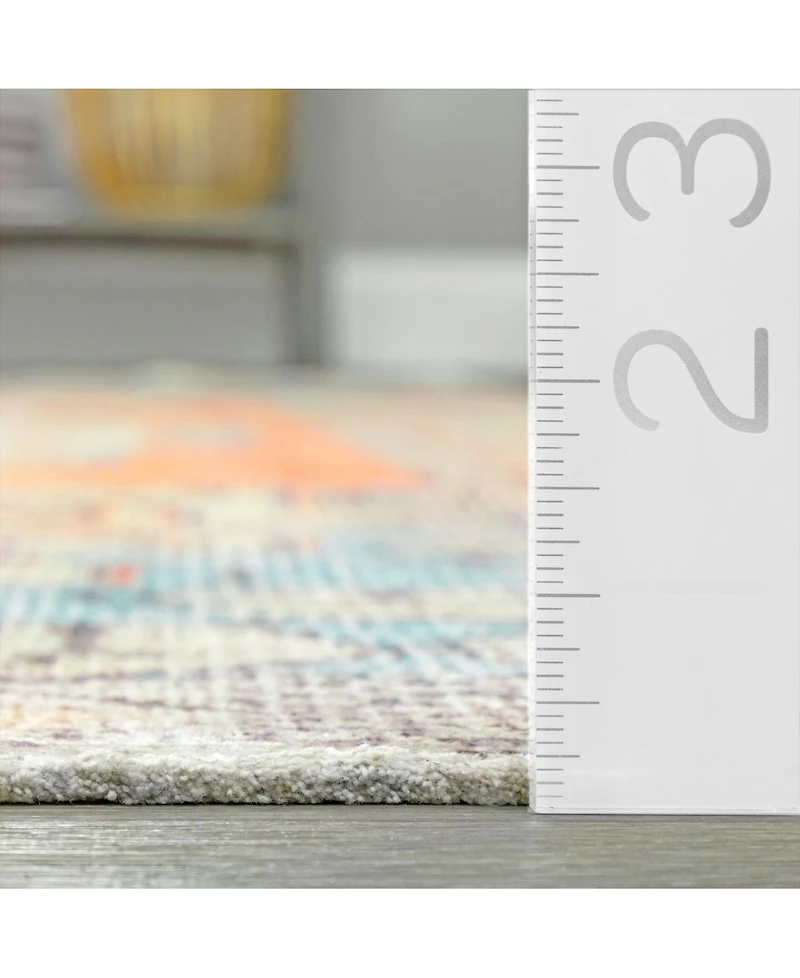 nuLoom Collina Milana Medallion Faded Orange 5'3" x 7'7" Area Rug