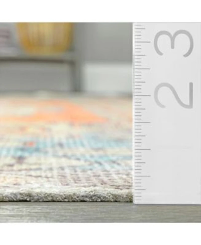 Nuloom Collina Milana Medallion Faded Orange Area Rug