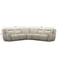 Lenardo 5-Pc. Leather Sectional with Power Motion Recliners