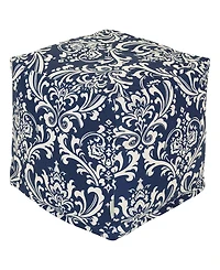 Majestic Home Goods French Quarter Ottoman Pouf Cube with Removable Cover 17" x 17"
