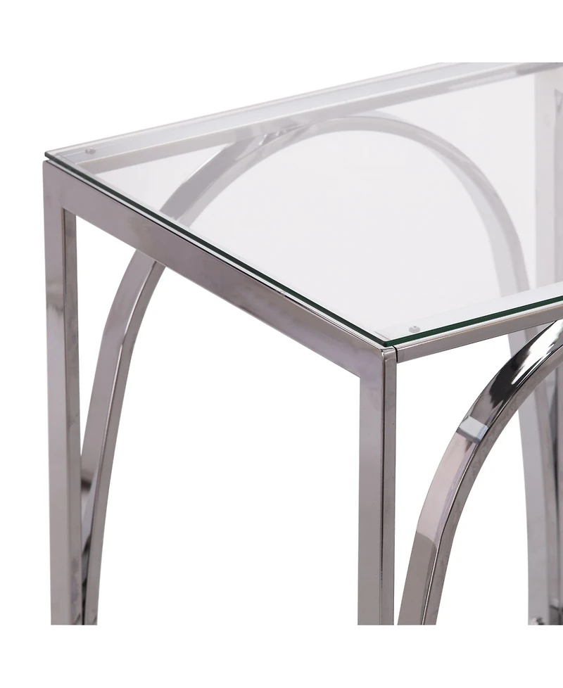 Southern Enterprises Arabelle Square Glass Top End Table