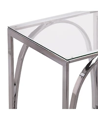 Southern Enterprises Arabelle Square Glass Top End Table