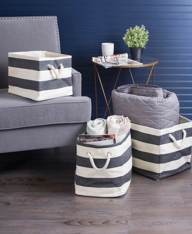 Design Imports Paper Bin Stripe Rectangle Small