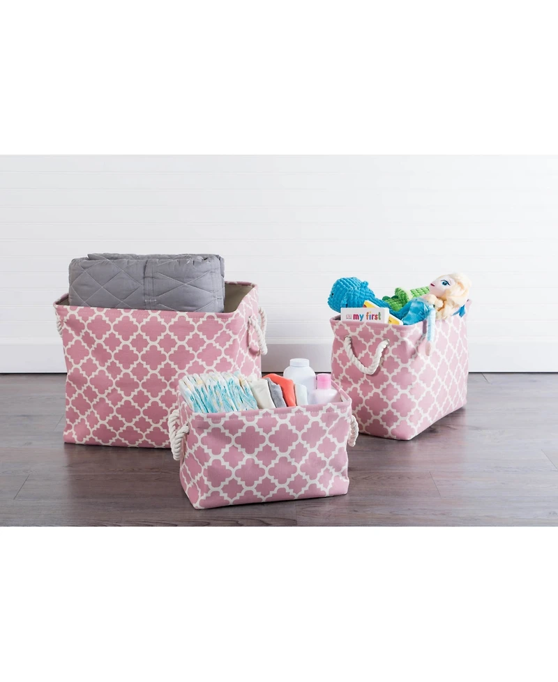 Design Imports Polyester Bin Lattice Rectangle Medium