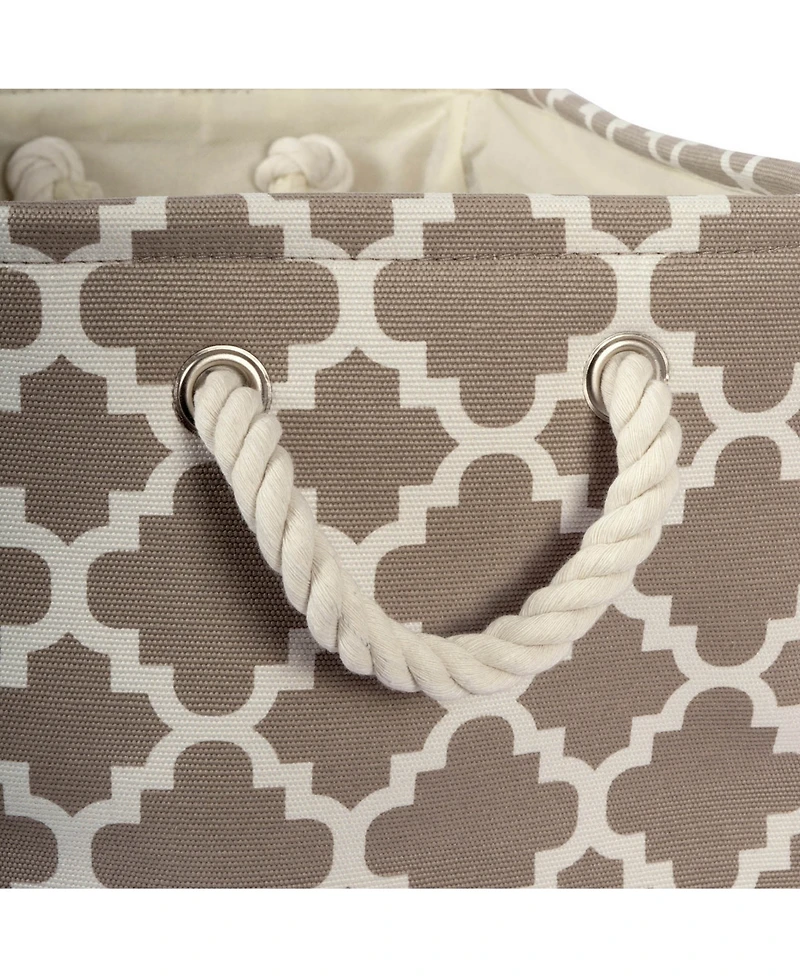 Design Imports Polyester Bin Lattice Brown Rectangle Large