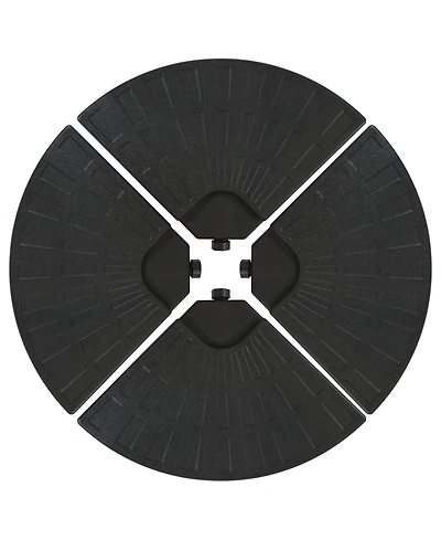 Sunnydaze Decor 4-Piece Cantilever Offset Umbrella Base Plates Set - Fill with Water or Sand - Fits Outdoor Cross Style Bases - Black