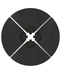 Sunnydaze Decor 4-Piece Cantilever Offset Umbrella Base Plates Set - Fill with Water or Sand - Fits Outdoor Cross Style Bases - Black