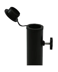 Outdoor Heavy-Duty Cast Iron Decorative Modern Geometric Design Patio Yard Square Umbrella Base Stand - 17" - Black
