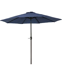 9-Foot Patio Umbrella with Fade Resistant Canopy - Auto Tilt and Crank - Rust-Resistant Aluminum Pole - Navy Blue