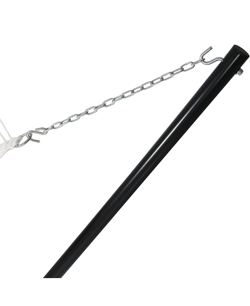 Outdoor 2-Person Quilted Fabric Hammock with Spreader Bars and Freestanding Stand