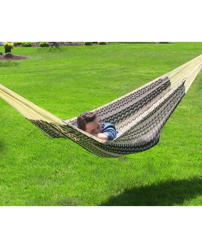 Mayan Family Hammock Handwoven Xxl Thick Cord with Stand