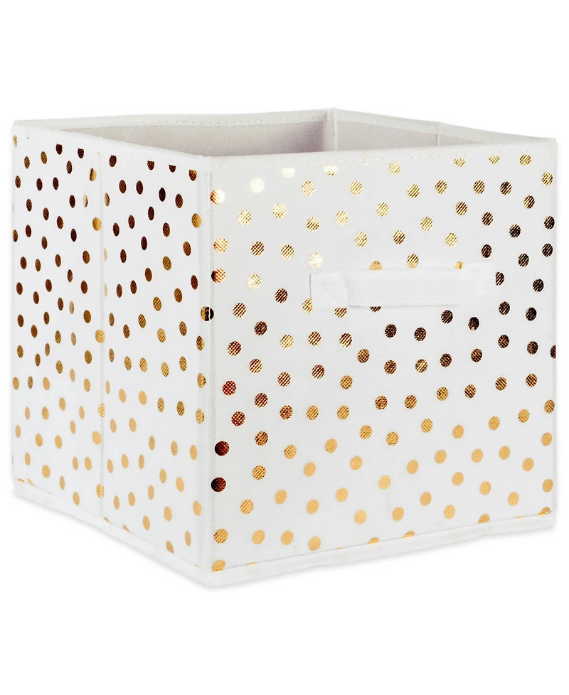 Design Imports Non-woven Polyester Cube Small Dots Square Set of 4