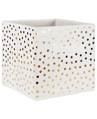 Design Imports Non-woven Polyester Cube Small Dots Square Set of 4
