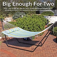 Two-Person Quilted Fabric Hammock with Spreader Bars
