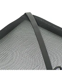 Outdoor Heavy-Duty Steel Mesh Square Easy-Opening Camp Fire Pit Spark Screen Lid - Black