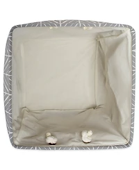 Design Imports Polyester Bin Herringbone Square