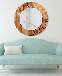 Empire Art Direct Forest Round Beveled Wall Mirror on Free Floating Reverse Printed Tempered Art Glass, 36" x 36" x 0.4"