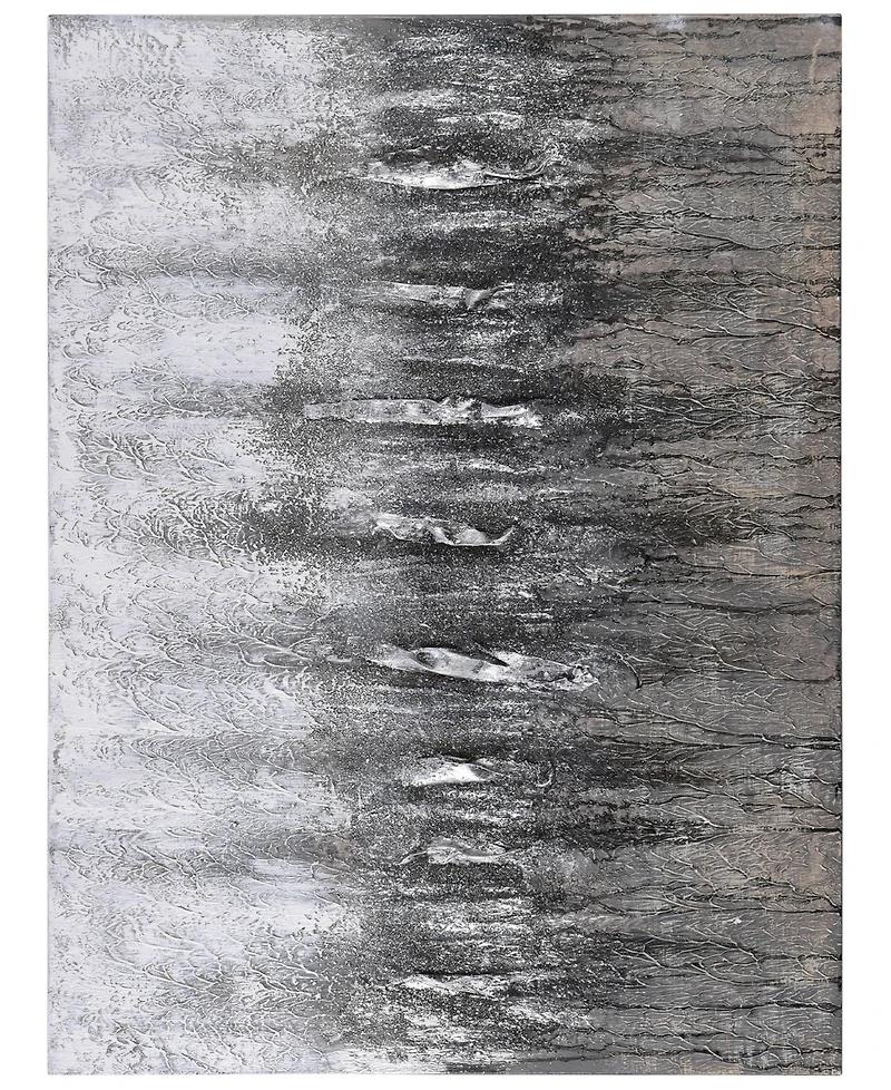 Empire Art Direct Gray Frequency Textured Metallic Hand Painted Wall Art by Martin Edwards, 30" x 40" x 1.5"