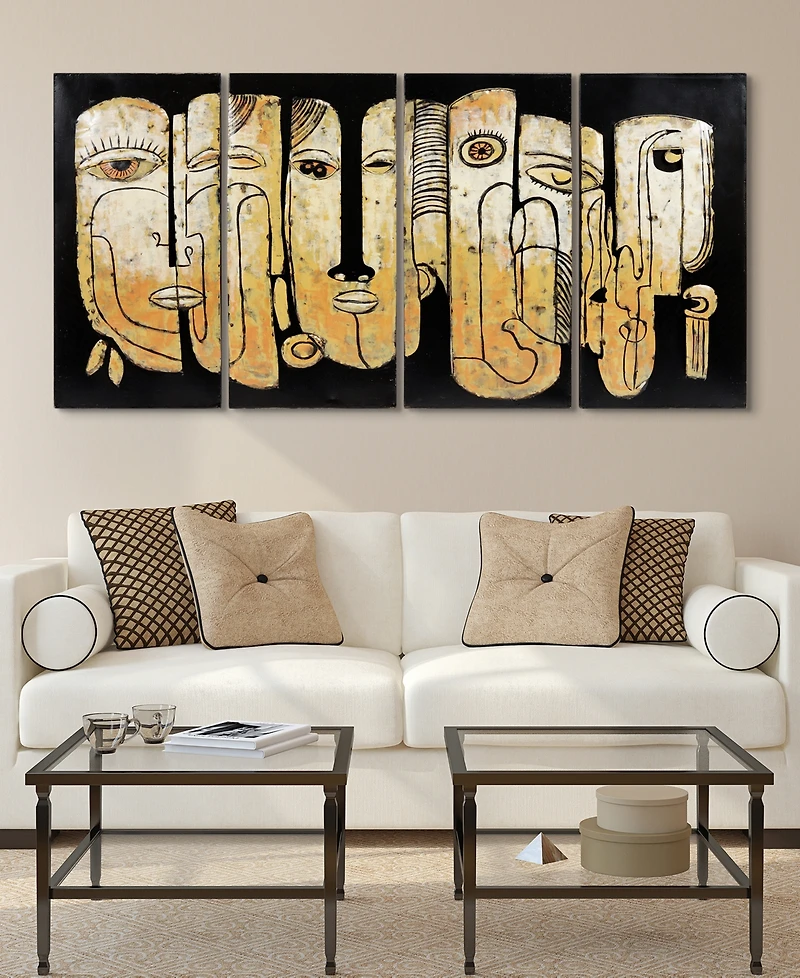 Empire Art Direct Totem poles Mixed Media Iron Hand Painted Dimensional Wall Art, 32" x 16" x 1.6"