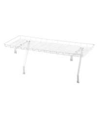 Household Essentials Rear Display Over-The-Washer Storage Shelf to Organize and Store Laundry Room Supplies, White