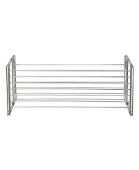 Household Essentials Stackable Two-Tier Metal Shoe Rack for Closet Storage, Silver