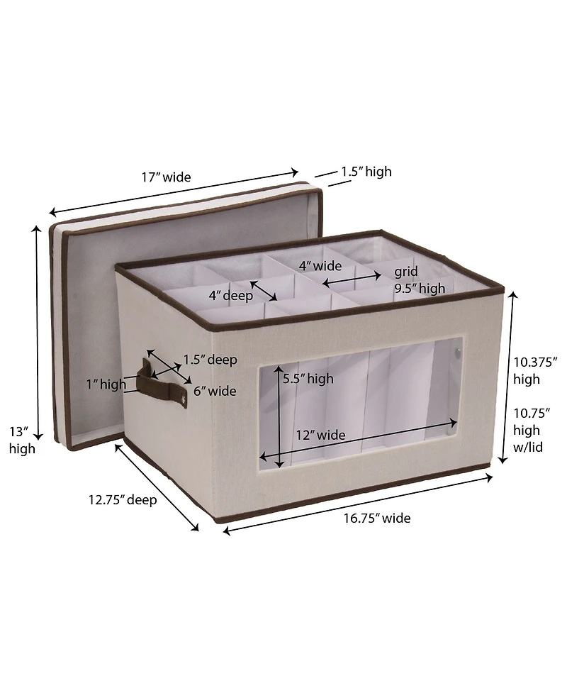 Household Essentials Holiday Stemware Storage Box
