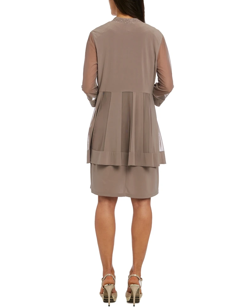 R & M Richards Embellished Dress & 3/4-Sleeve Jacket