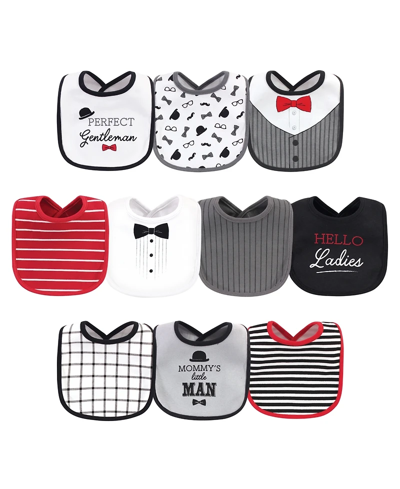Little Treasure Boys Ten-Pack Absorbent Interlock Bibs