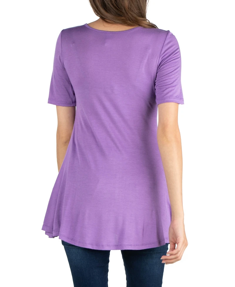 24seven Comfort Apparel Short Sleeve Tunic Top