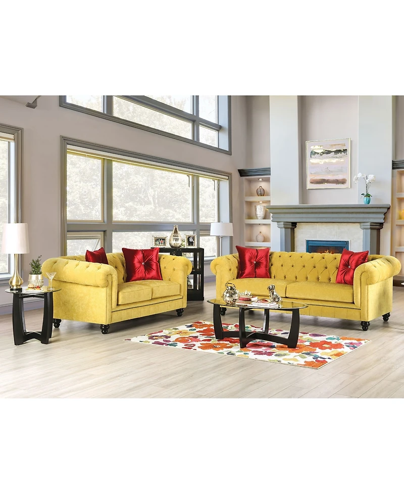 Furniture of America Shields Upholstered Loveseat