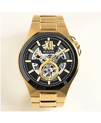 Bulova Men's Automatic Gold-Tone Stainless Steel Bracelet Watch 46mm 98A178