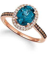 Le Vian Amethyst (1-3/8 ct. t.w.) & Diamond (1/4 t.w) Ring 14k Rose Gold (Also Citrine, Deep Sea Blue Topaz, Green Quartz, Peridot, Opal S