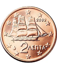 American Coin Treasures Greek 2 Euro Bar Coin Tie Clip