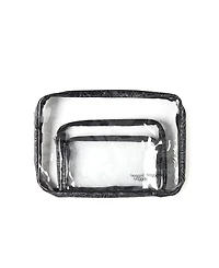 Baggallini Women's Clear Travel Pouches, Set of 3