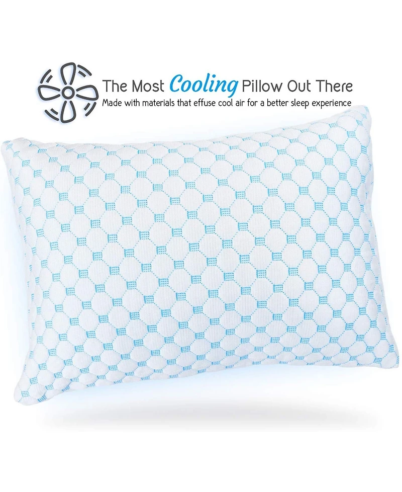 Nestl Heat and Moisture Reducing Ice Silk and Gel Infused Memory Foam 2-Pack Pillow, Toddler