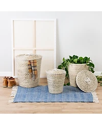 Honey Can Do Set of 3 Nesting Seagrass Snake Charmer's Baskets