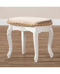 Furniture Gabrielle Traditional French Country Provincial Upholstered Vanity Ottoman