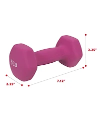 Sunny Health & Fitness Neoprene Dumbbells 5 lbs, Set of 2, Anti-Slip, Anti-Roll