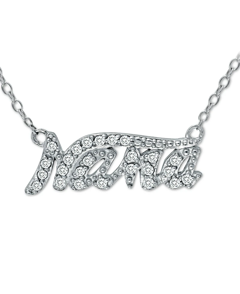 Giani Bernini Cubic Zirconia "Nana" Pendant Necklace in Sterling Silver, 16" + 2" extender, Created for Macy's