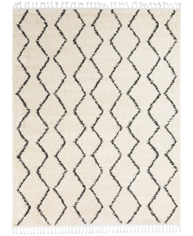 Livabliss Berber Shag Bbe-2303 Charcoal 7'10" x 10'2" Area Rug
