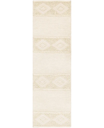 Surya Farmhouse Neutrals Fls- Cream 2'6" x 8' Runner Area Rug
