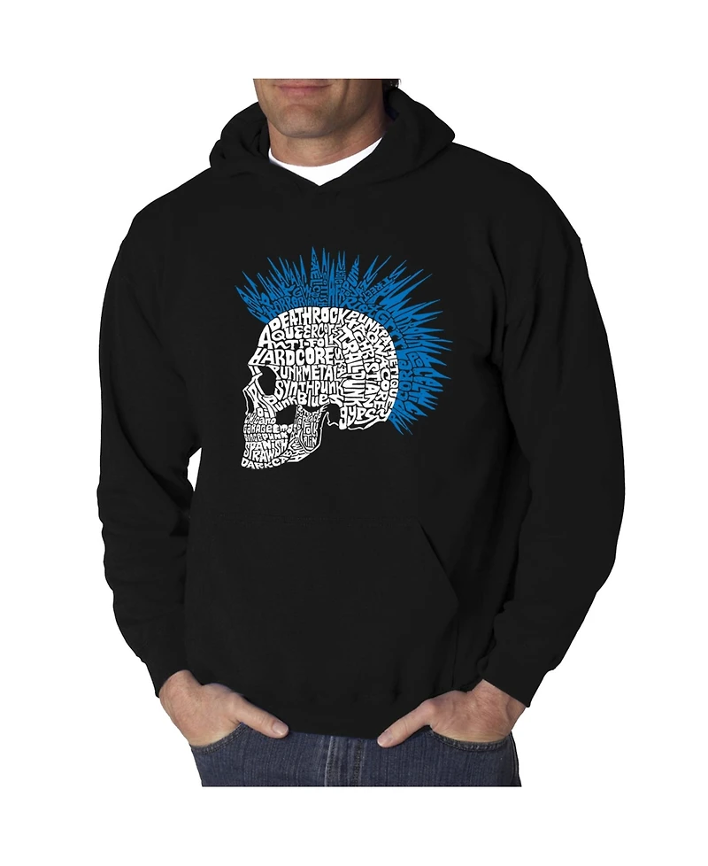 La Pop Art Men's Punk Mohawk Word Hooded Sweatshirt