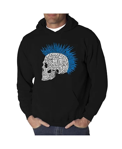 La Pop Art Men's Punk Mohawk Word Hooded Sweatshirt