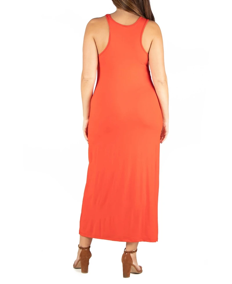 24seven Comfort Apparel Plus Racerback Maxi Dress